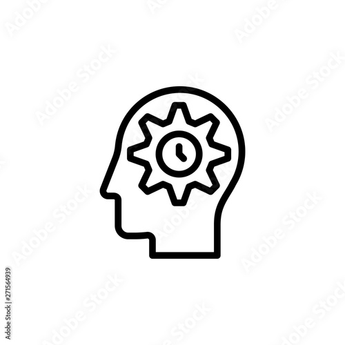 human, brain, management, time icon. Simple thin line, outline vector of Mind process icons for UI and UX, website or mobile application