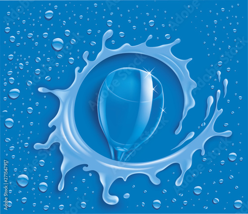 Dishwashing liquid product ad. Realistic dish washing template package design. Wash soap brand bottle with clean dishes poster. 3d vector illustration