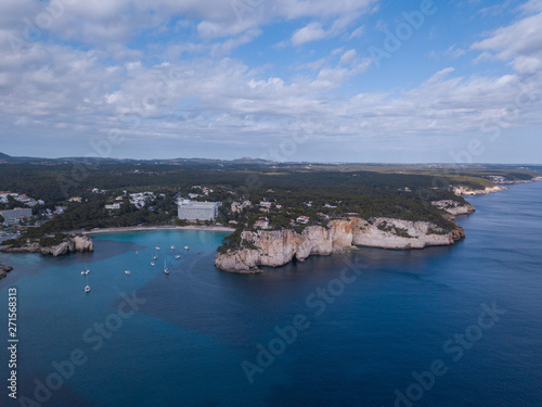 Fototapeta Naklejka Na Ścianę i Meble -  Aerial view of butiful landscape in Menorca Spain