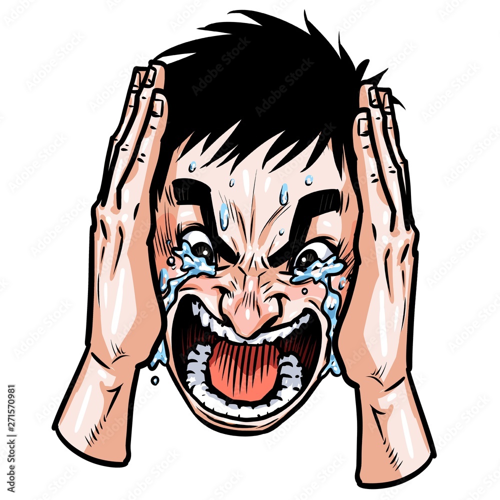 Obraz premium うつむき叫び