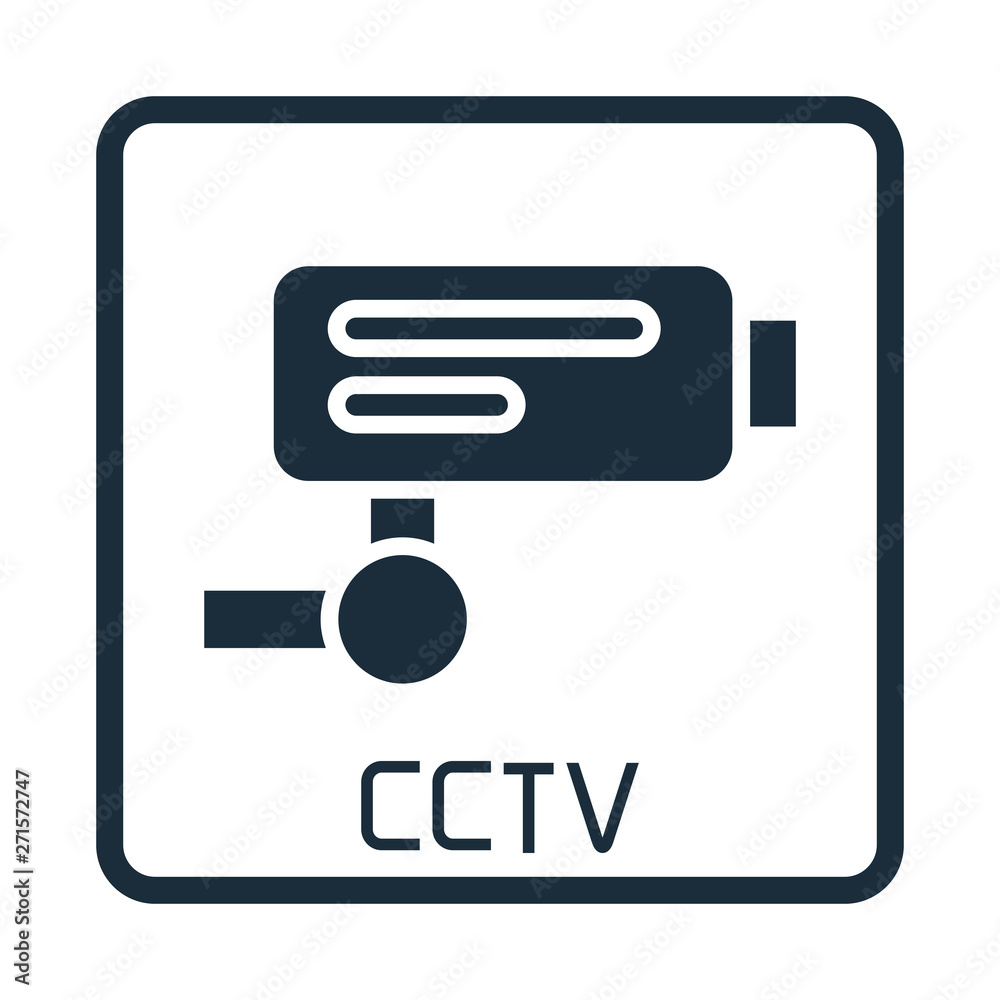 security camera symbol, CCTV square signage security camera symbol, CCTV square signage