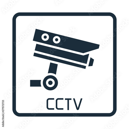 security camera symbol, CCTV square signage