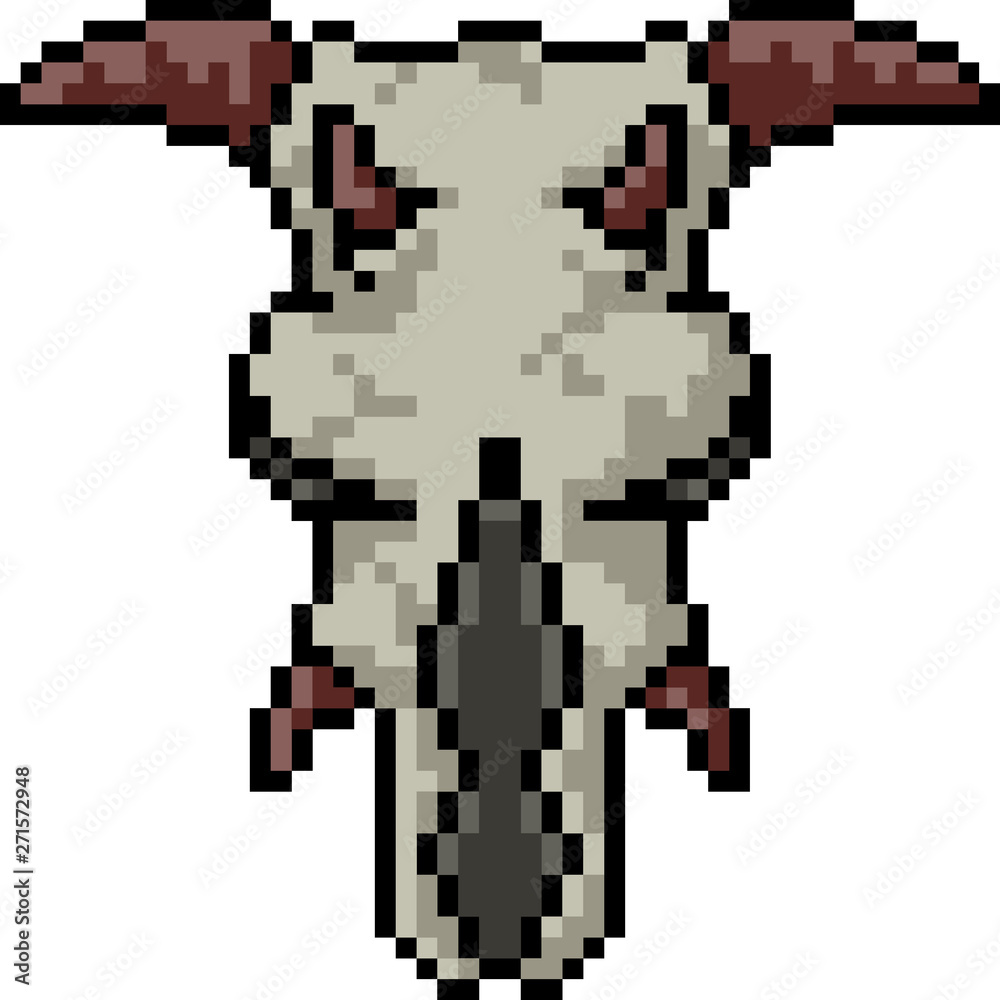 vector pixel art devil skull