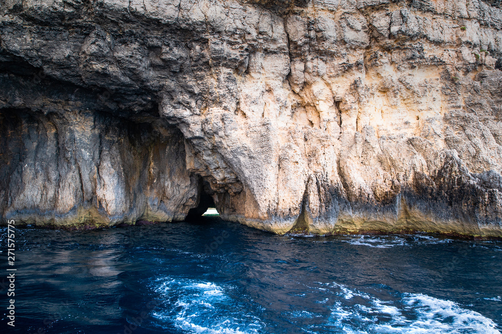 Comino island sea caves