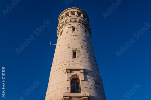 Viewing tower on a Great Owl mountain peak in Owl Mountains Landscape Park, protected area in Lower Silesia Province of Poland