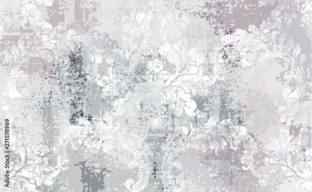 Baroque texture pattern Vector. Floral ornament decoration. Victorian engraved retro design. Vintage grunge fabric decors. Luxury fabrics