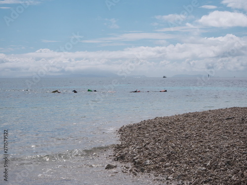 Okinawa,Japan-May 31, 2019: Barasu island, formed with pieces of coral: a very very small desolate island located north of Iriomote island.