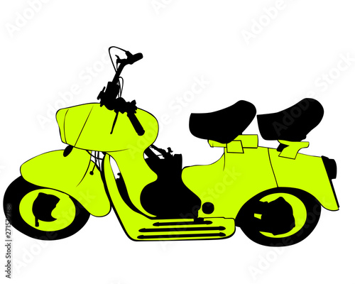 Retro sports motorcycle one white background