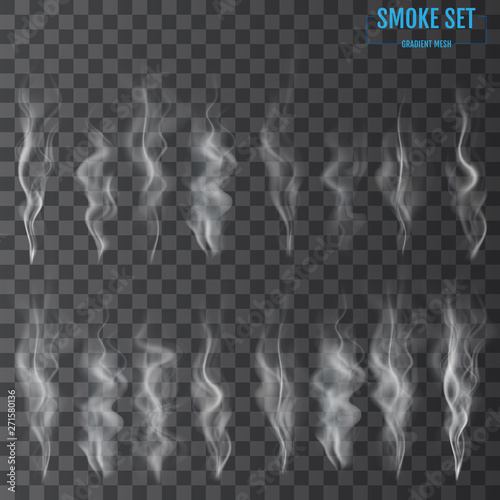 White cigarette smoke waves