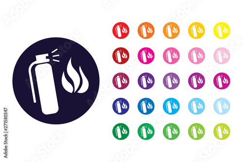 Fire extinguisher sign icon. Fire extinguisher color symbol.