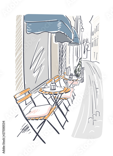 street cafe vector illustration stockholm european Stockholm