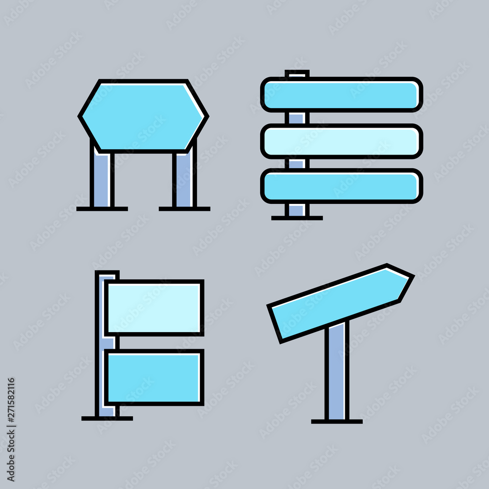 street guidepost and signage set street guidepost and signage set