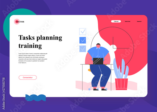 Effective time management. Scene with efficient and effective time management and multitasking at work. Successful organization of their tasks. Flat cartoon vector illustration.
