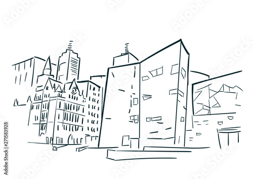 Melbourne Australia sketch vector city clip art
