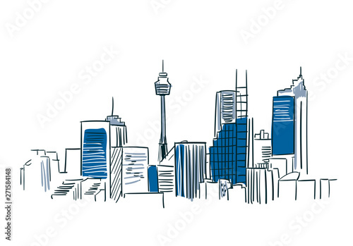 Sidney Australia sketch vector city line art photo