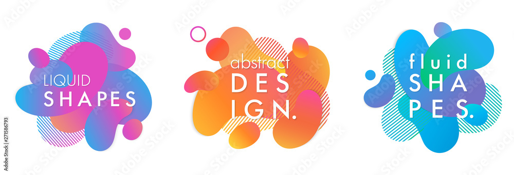Set of trendy abstract compositions with flowing liquid shapes and geometric elements.Dynamic fluid shapes.Abstract templates perfect for prints; flyers; banners; presentations; covers; logos and more Set of trendy abstract compositions with flowing liquid shapes and geometric elements.Dynamic fluid shapes.Abstract templates perfect for prints; flyers; banners; presentations; covers; logos and more