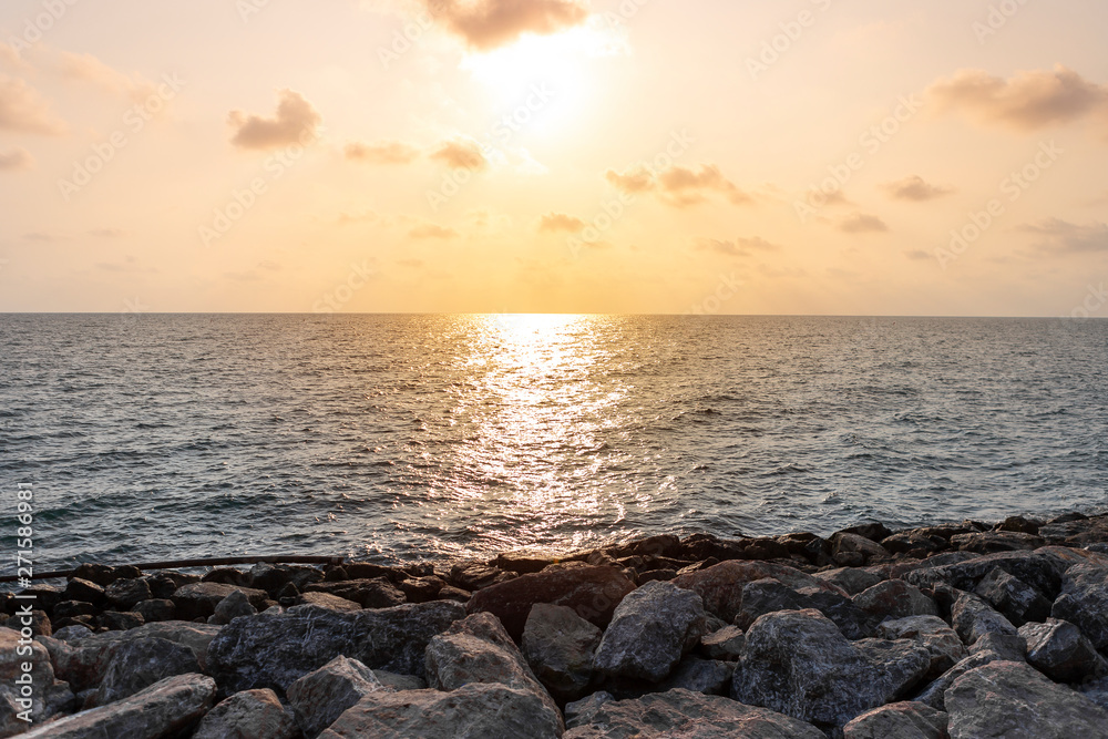 Sunset at teh beach view, summer holiday and vacation destination concept, nature background Sunset at teh beach view, summer holiday and vacation destination concept, nature background