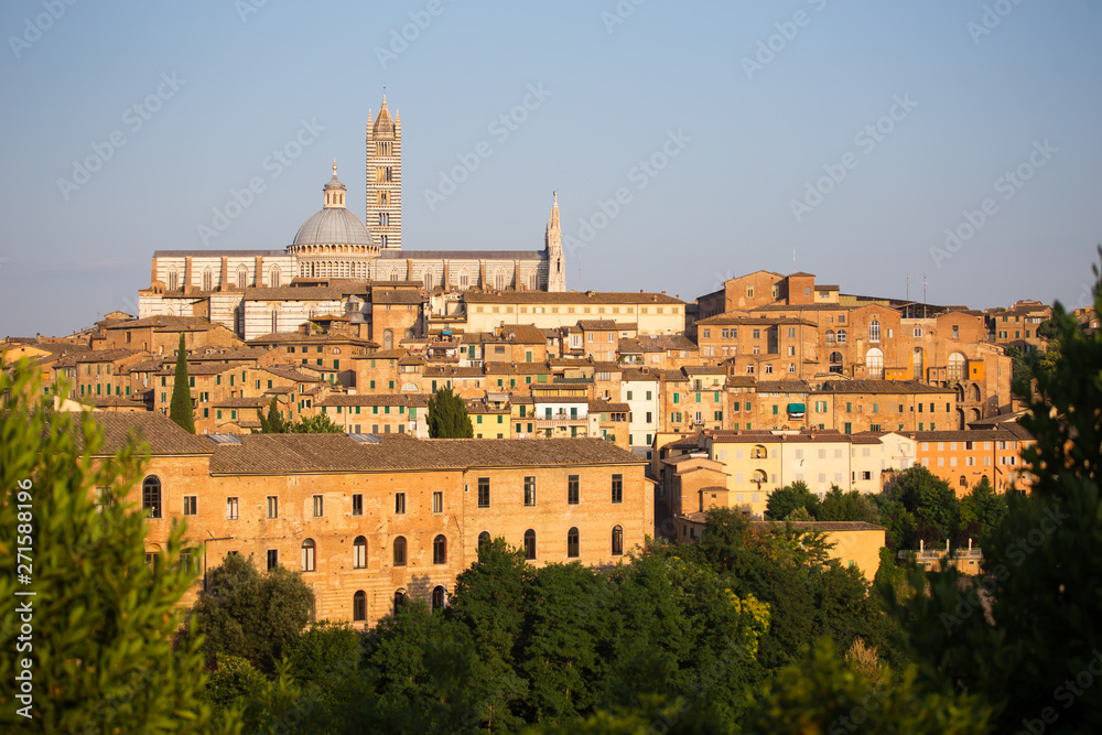 Panoramic view of Siena, Tuscany in Italy.