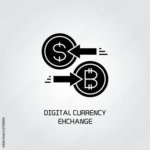 bitcoin and dollar exchange concept icon