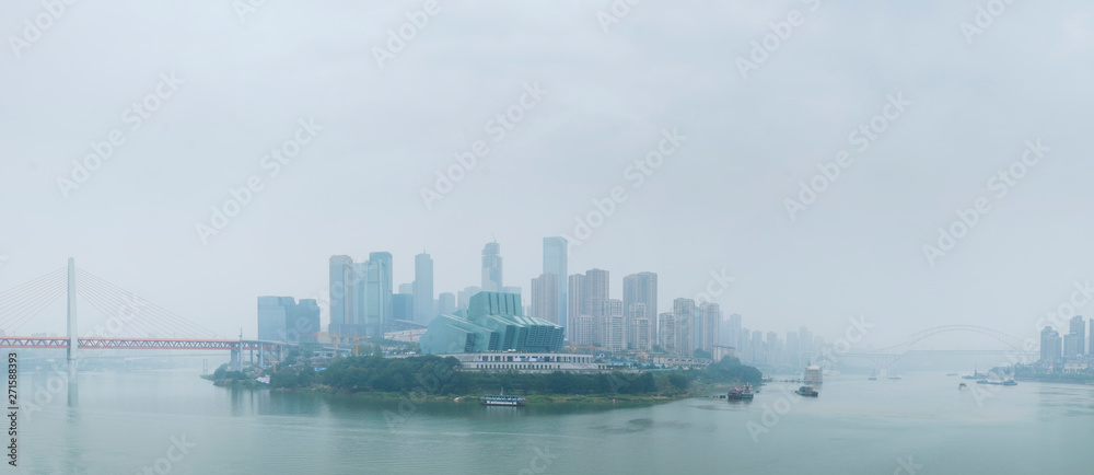 view of Chongqing city from Chongqing Chaotianmen Square, China