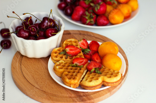 breakfast with fresh fruits and berries