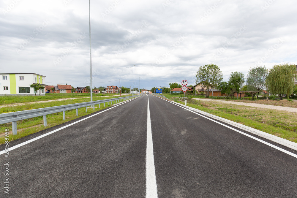New recently built highway in Brcko district, Bosnia and Herzegovina New recently built highway in Brcko district, Bosnia and Herzegovina