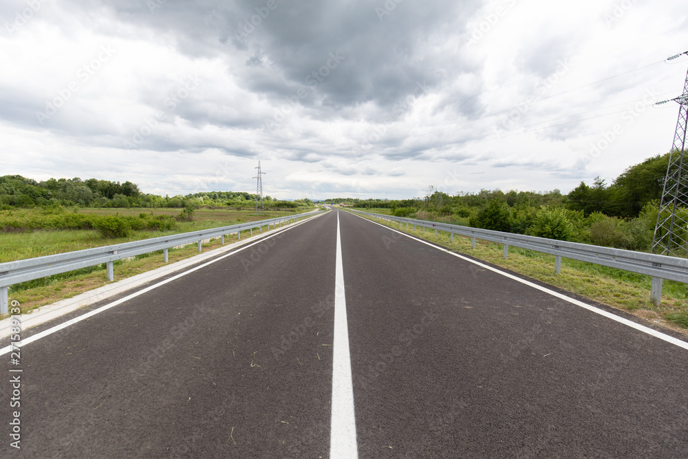 New recently built highway in Brcko district, Bosnia and Herzegovina