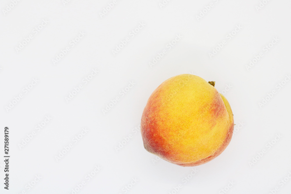 juicy peach closeup on white background. juicy peach closeup on white background.