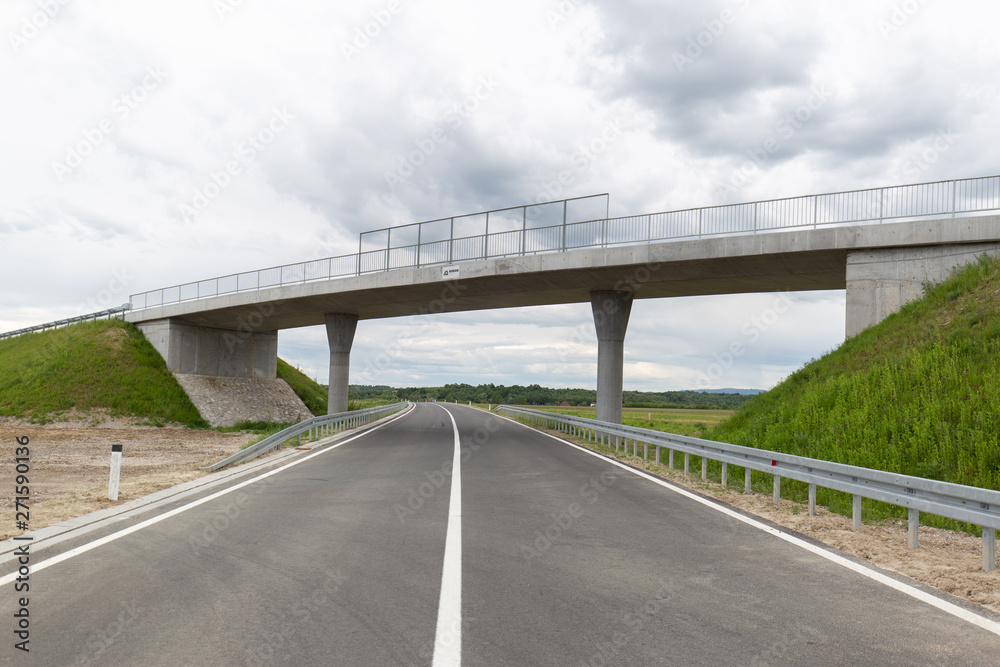 New recently built highway in Brcko district, Bosnia and Herzegovina