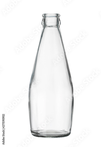 Glass bottle mineral water packaging (with clipping path) isolated on white background