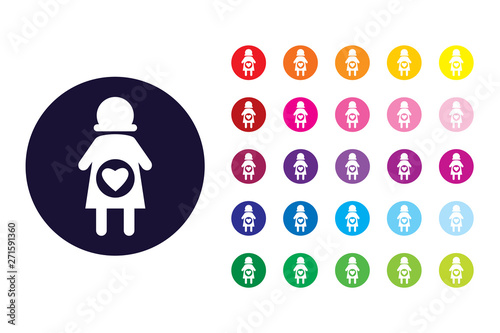 Pregnant women sign icon. Pregnant women color symbol.