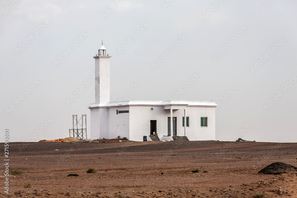 A small mosque in the desert on the road between Afif and Mahd Al Thahab, Saudi Arabia