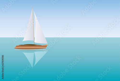 Velero surcando el mar en verano.