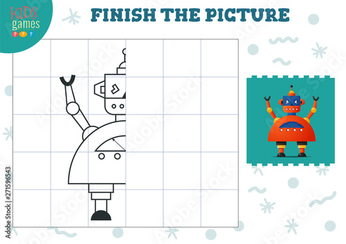 Copy and complete the picture vector blank game, illustration