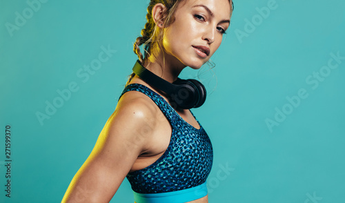 Confident woman in sportswear