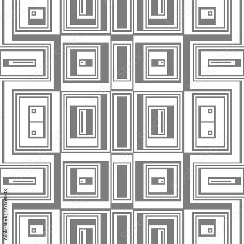 White and grey geometric abstract retro pattern, simple monochrome cover design