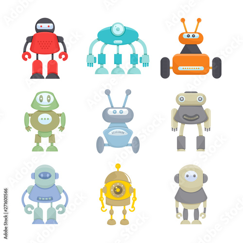 robot character icons set © bigpa