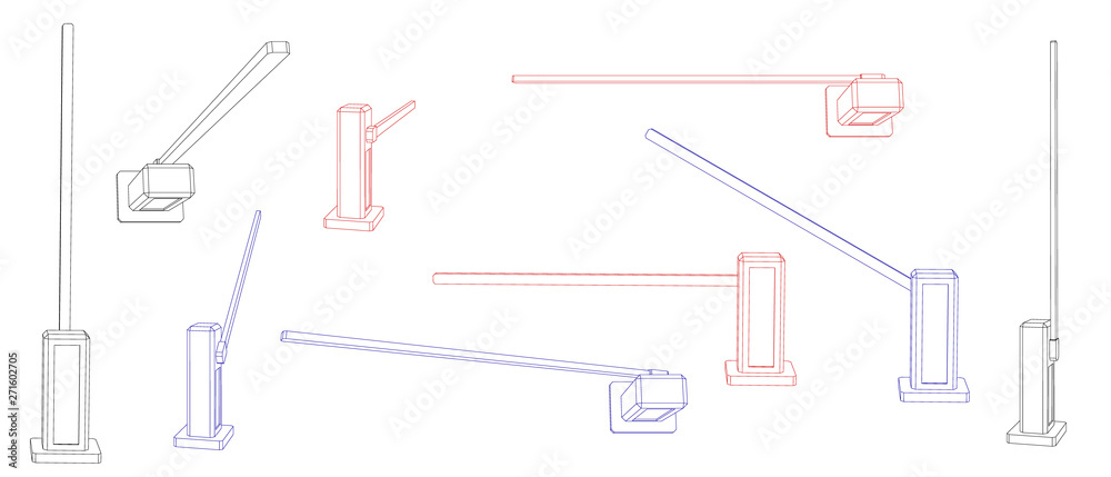 Automatic barrier. Vector outline illustration. Automatic barrier. Vector outline illustration.