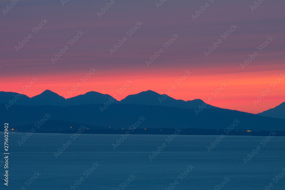 Silhouette  of Connemara Mountains Range