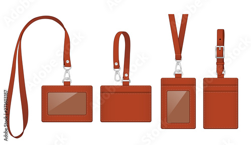 brown name tags, card holders, ID badge cases with window