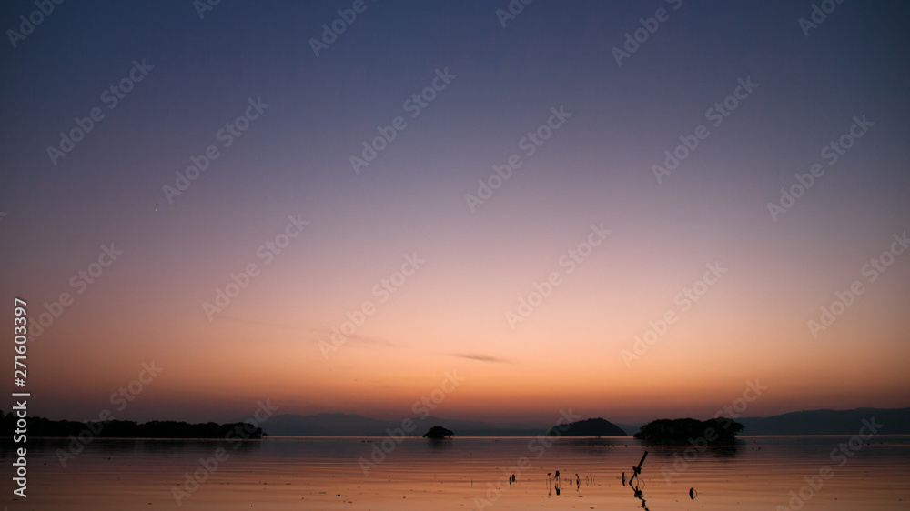 琵琶湖の綺麗な夕焼け 琵琶湖の綺麗な夕焼け