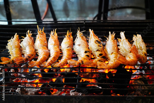 Shrimps on the grill