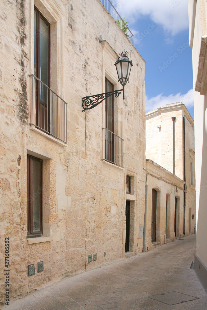 Typical streets of Lecce in Italy
