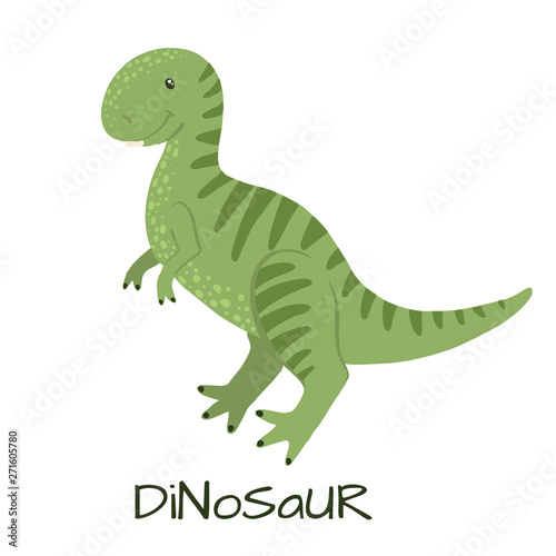 Cute Tyrannosaur dinosaur isolated on white background.