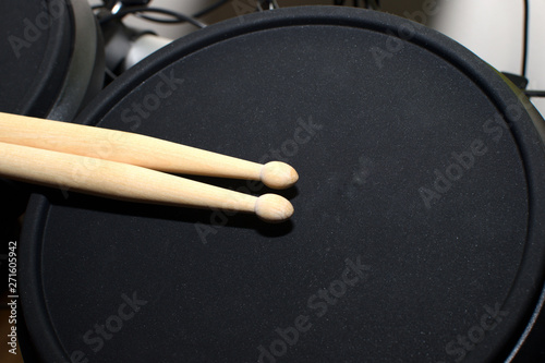 View of an electric drum kit