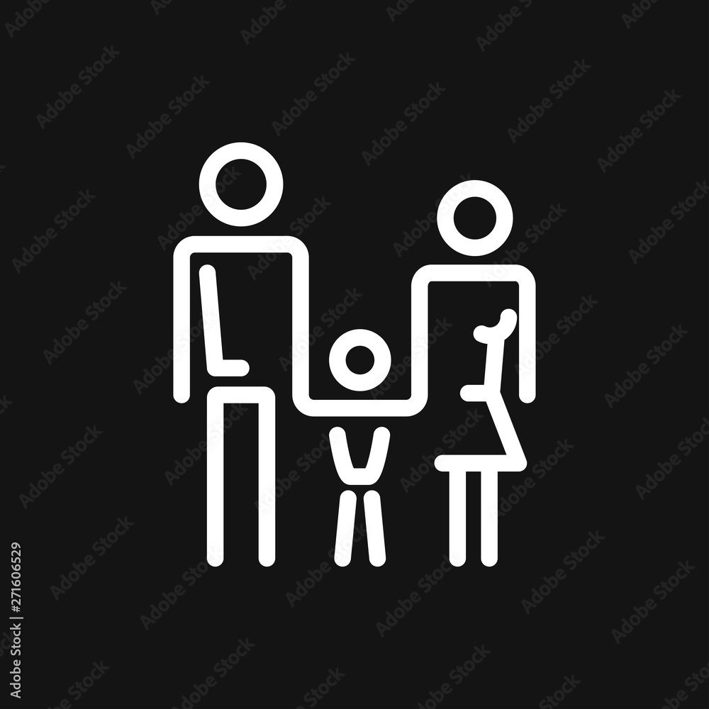 Family icon in flat style. Parents symbol for logo, web site design Family icon in flat style. Parents symbol for logo, web site design