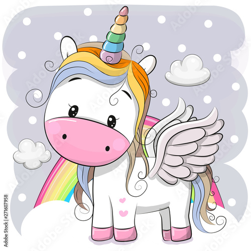 Dekoracja na wymiar  cute-cartoon-unicorn-on-clouds