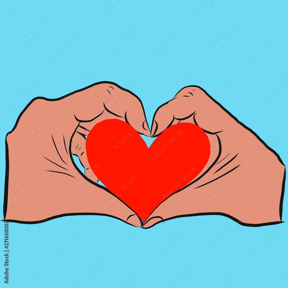 Two Hand Holding a red love heart Two Hand Holding a red love heart