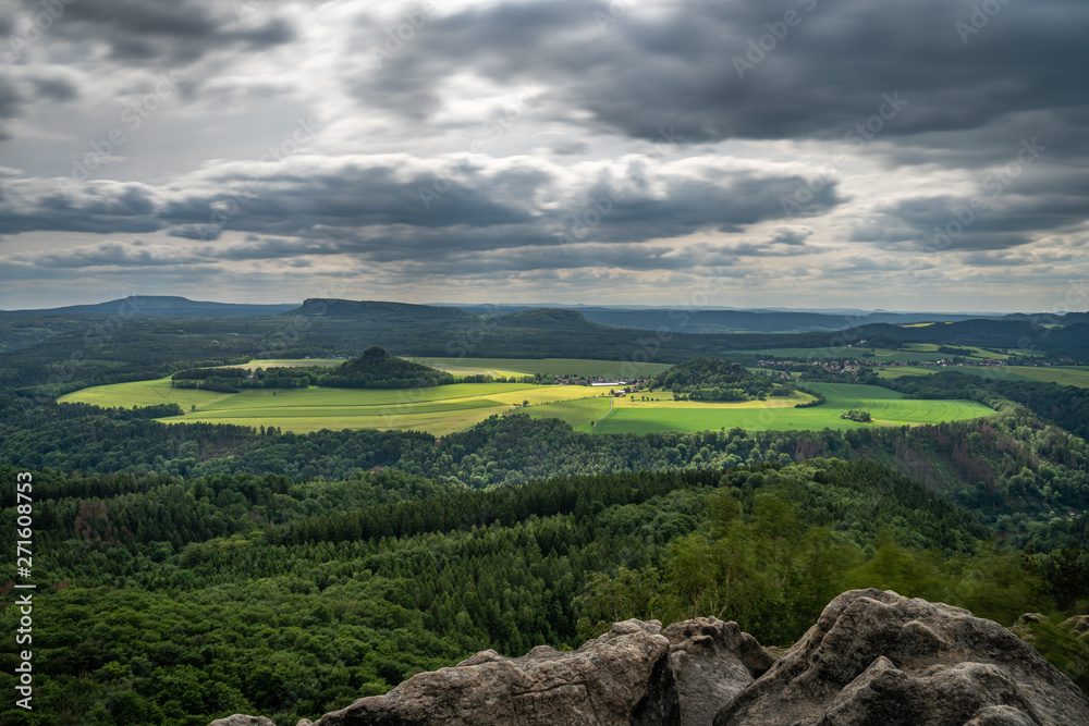 panoramic view on kaiserkrone in saxon switzerland, germany