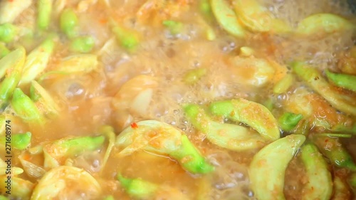 Cooking sour Katuri Flower Curry, Chiangmai  Thailand photo